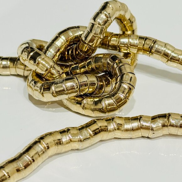 Vintage Bendable Gold Snake Necklace, Design your own Necklace 4 feet long! - Picture 12 of 17